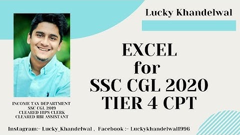 DEMO EXCEL PRESENTATION FOR SSC CGL 2020 TIER 4 l CPT