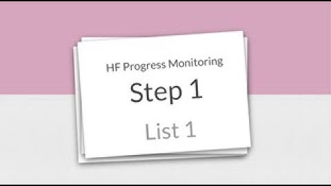 High Frequency Progress Monitoring- Step 1- List 1