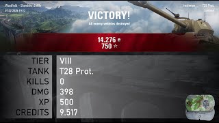 [1888] T28 Prot. / 0 kills / 398 dmg / 500 xp / 9.517 credits || World of Tanks