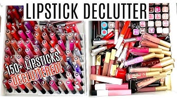 HUGE LIPSTICK DECLUTTER || Decluttering My Makeup Collection 2017