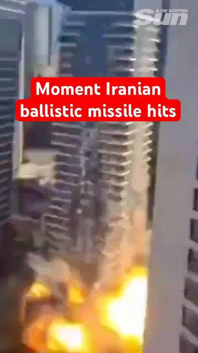 Moment Iranian ballistic missile strikes an Israeli high-rise building
