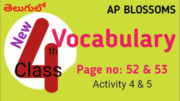 Vocabulary in Telugu I AP New Syllabus I Blossoms 4th Class English