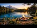 Calm Spring Morning By The Lake Gentle Waves And Campfire Sounds To Relax 