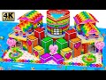 How To Make Rainbow Miniature LOVE House Has Heart Glossy Slime Pool From Magnetic Balls
