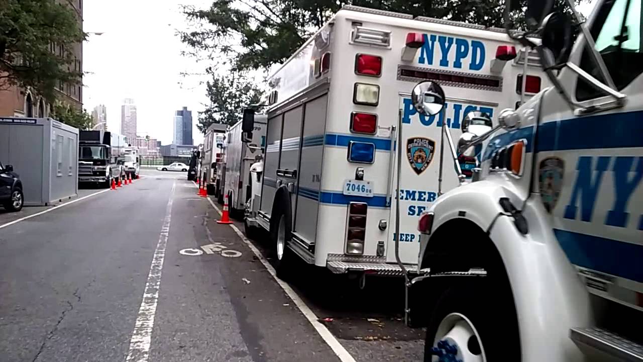 Multiple NYPD ESS Trucks, U.S.S.S Trucks And A DEP CRBNE Heavy Rescue Mobilized At The UN