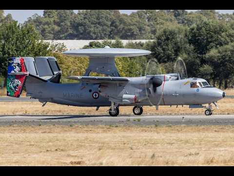 Tiger Meet 2025 🐅🇫🇷 French Navy E2 Hawkeye departing Beja 4K