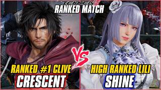 TEKKEN 8 - CRESCENT (Ranked #1 Clive) vs SHINE (High Ranked Lili) | T8 RANKED GAMEPLAY