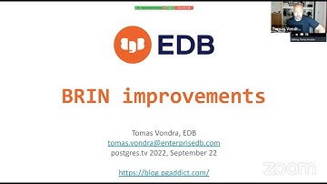 BRIN improvements – Tomas Vondra // #PostgresTV #PostgresOpenTalks