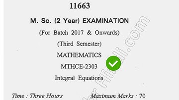 2018 Cdlu MSc Mathematics 3rd Sem Integral Equations Question Paper