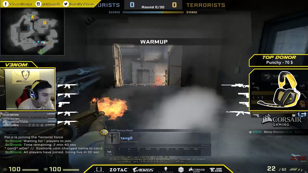 csgo console V3nom streaming some casual CSGO - Live Stream #57!