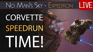 Lets See How Fast! Corvette Expedition Speedrun - No Mans Sky Voyagers Update