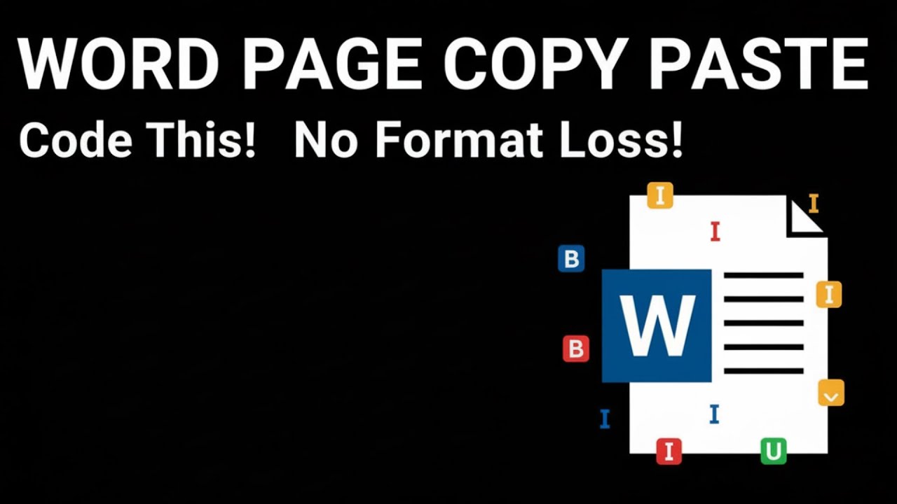 How to Copy and Paste a Whole Page in Word Without Losing Format - YouTube