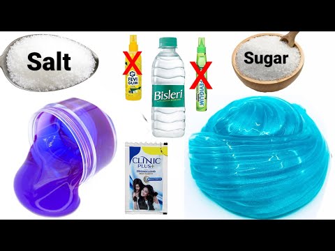No Borax No Glue Only Sugar & Salt Slime/DIY FLUFFY SLIME/Homemade slime/How tomakeSlimewithoutborax