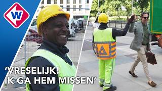 Vrolijke Verkeersregelaar Mike Gaat Weg, Overladen Met Cadeaus