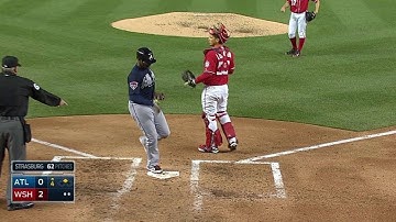 ATL@WSH: J. Upton scores on an error by Zimmerman