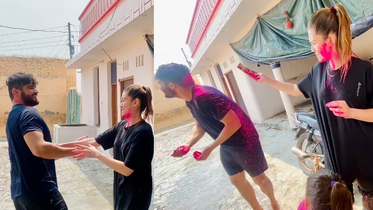 Playing Holi With My American Wife 🥰🥳