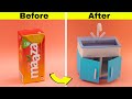 DIY Miniature Dollhouse Basin with waste box || How to make Mini basin with Maaza box