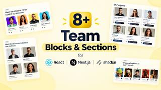 8+ Shadcn Team Blocks & Sections for Your React & Next.js Projects