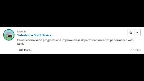 Salesforce Spiff Basics [Salesforce Trailhead Answers]