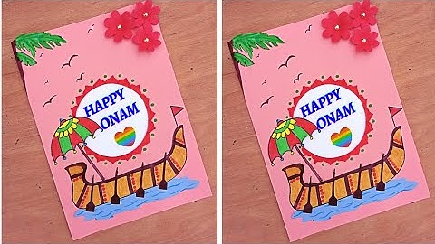 Onam Greeting Card Making | Onam Paper Craft | Card For Onam Festival | How To Draw Onam / Onam Card