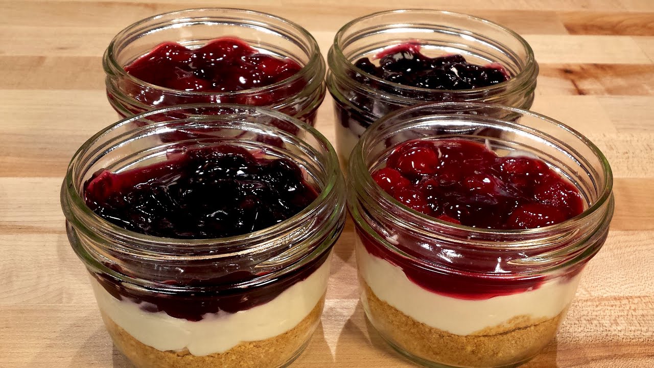 Rainbow Fruit Cheesecakes in a Jar - Shaken Together