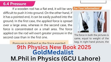 Pressure | Class 9th Physics New Book 2025 | Chapter 6 | MATH BY RANA HASSAN ALI
