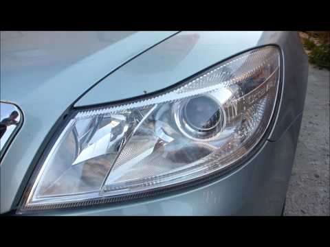 Changing headlight beam bulb H7 Skoda Octavia 2, audio: English