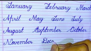 Lesson 6- Cursive Handwriting Practice for beginners/Names of the Month in cursive