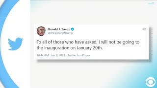 WEB EXTRA: President Trump Tweets He Won't Attend Inauguration