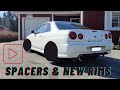 Skyline R34 Gtt New rims reveal and spacers install