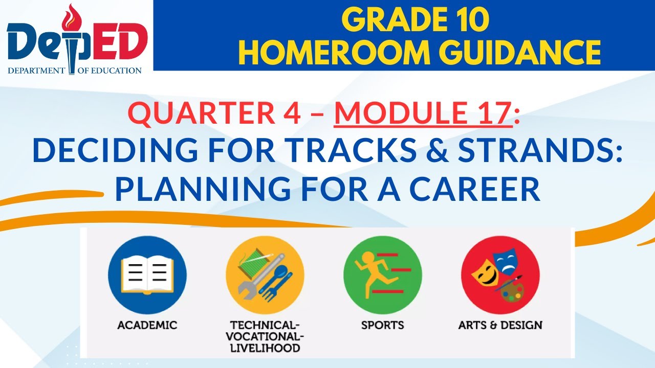 HOMEROOM GUIDANCE GRADE 10 QUARTER 4 MODULE 17: Deciding for Tracks & Strands: Planning for a Career