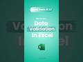 Create Drop Down List in Excel Easy Data Validation Trick