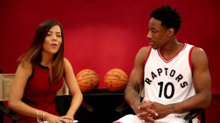 Jackie redmond gets to know the raptors' highest scorer, demar
derozan.