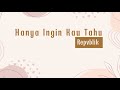 Download Lagu Repvblik - Hanya Ingin Kau Tahu (Lyrics)
