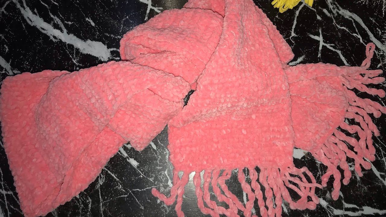 كوفيه كروشيه بخيط القطيفه وغرزه سهله وسريعه