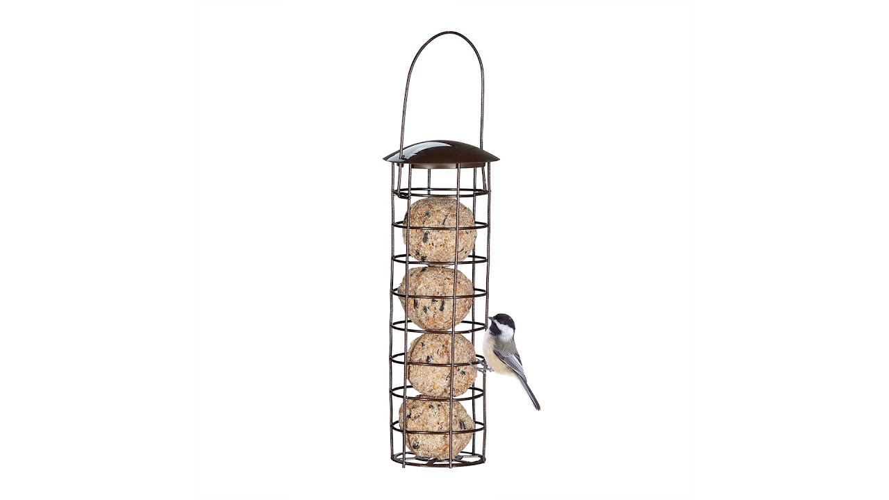 Mangeoire pour oiseaux en acier spécial balcon - 20 x 20 x H 27 cm