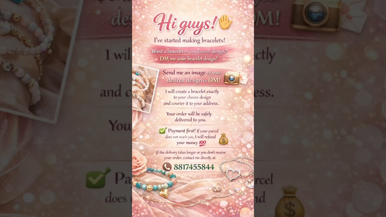 Dm My id pink_glow_charm ✨ Your design, my creation!💎 Apni pasand ka bracelet chahiye?📩