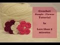 CROCHET: How to Crochet a Simple 5 Petal Flower