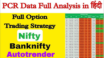 PCR DATA FULL ANALYSIS IN हिन्दी || FULL OPTION TRADING STRATEGY || PCR AUTOTRENDER ANALYSIS BY S.S