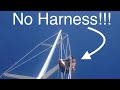 How to climb a mast solo using only scraps of line