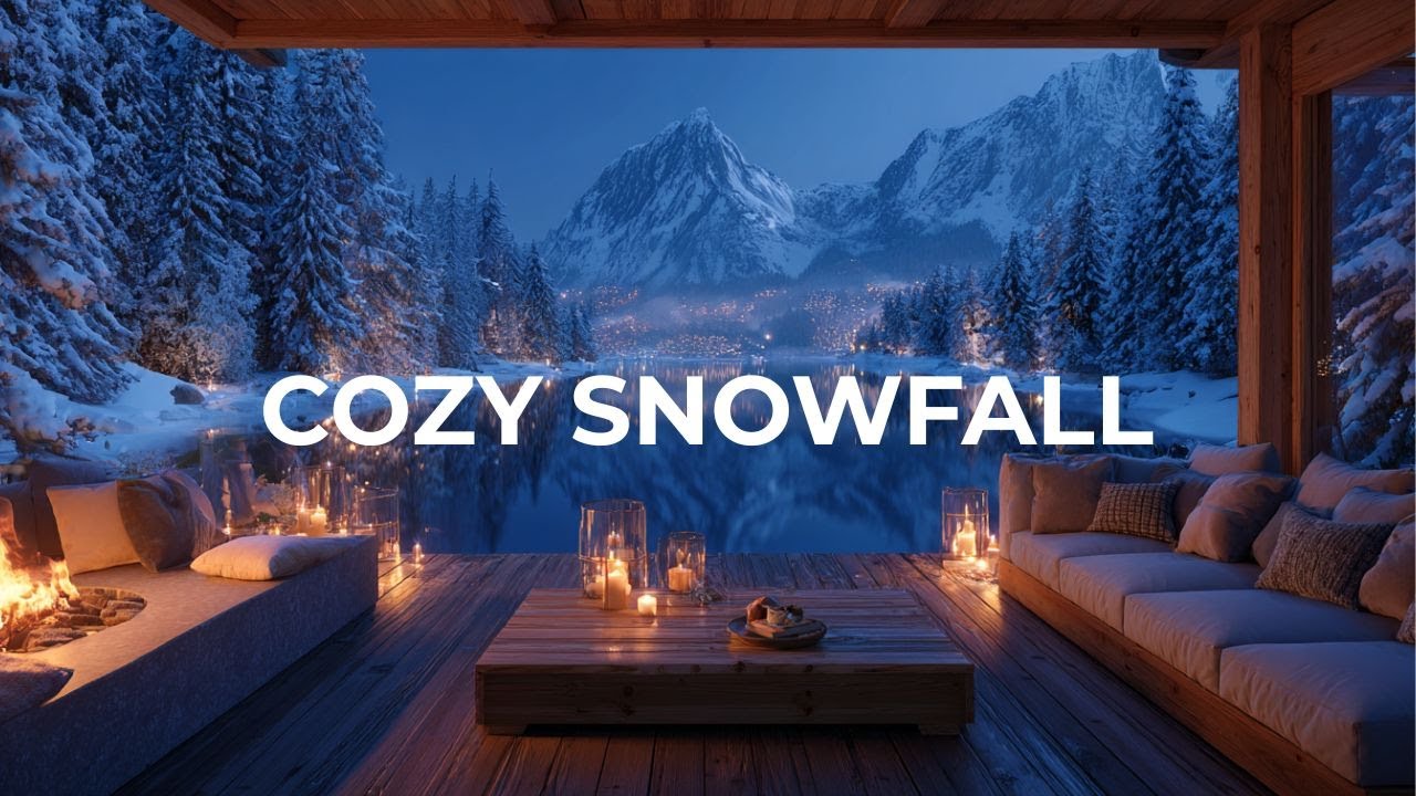 Cozy Fireplace Ambience 🔥 Smooth Jazz & City Lights | Relax, Study, Sleep (4K)