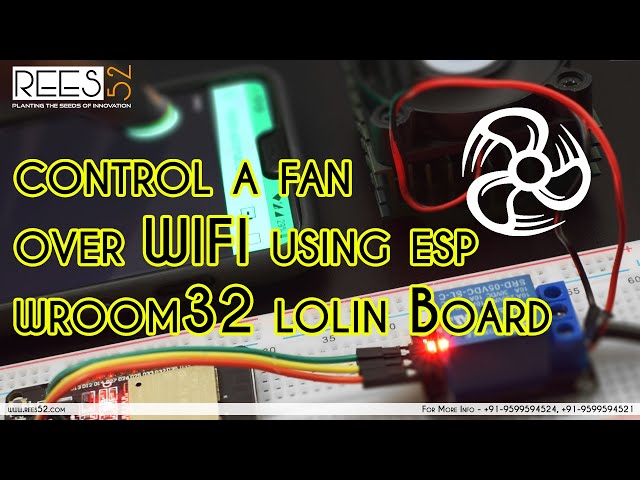 Home Automation fan over Wi-Fi controlled using WROOM-32 Wi-fi Module with 5v 1channel Relay Module class=