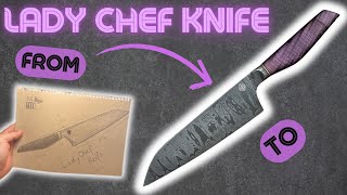 Making a Integral Damascus "LadyChef" Knife (Full Build)