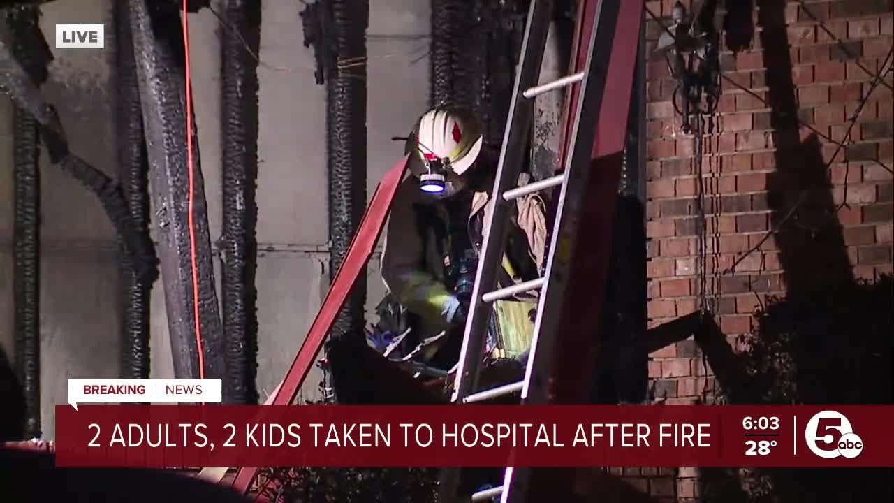 2 adults, 2 kids taken to hospital after Brunswick fire - YouTube
