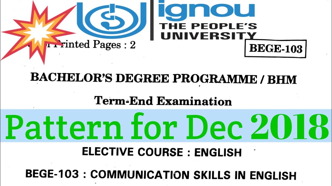 BEGE 103 Communication Skills in English for BA BDP IGNOU pattern By TIPS GURU