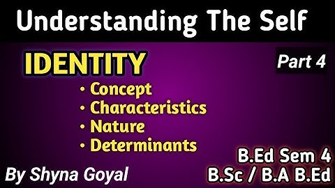 Identity Concept Need and Determinants| Understanding The Self B.Ed Sem 4 B.Sc/B.A B.Ed Sem 8