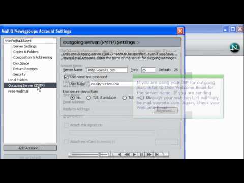 Creating an email account in Netscape communicator