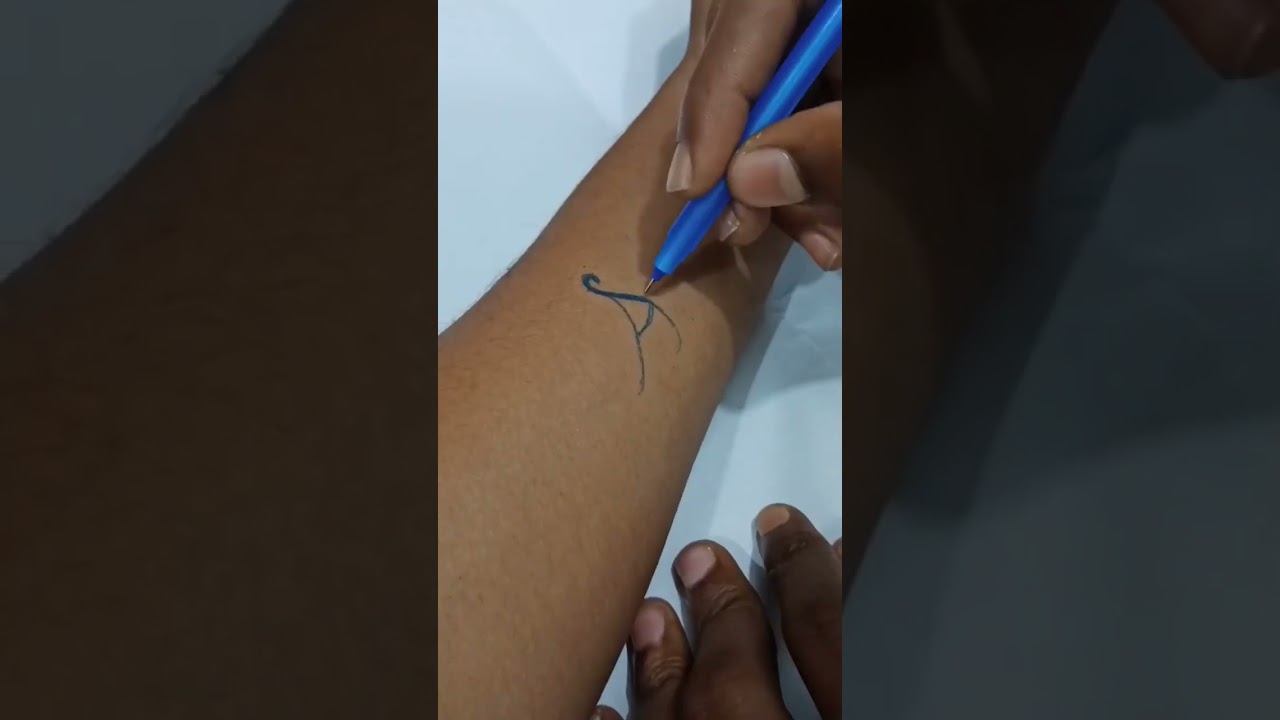 Blue & Red Pen tattoo Drawing 