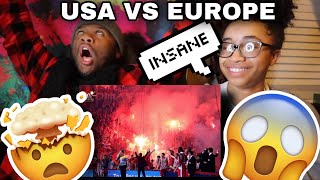 AMERICANS REACT TO  Basketball fans and atmosphere USA vs Europe