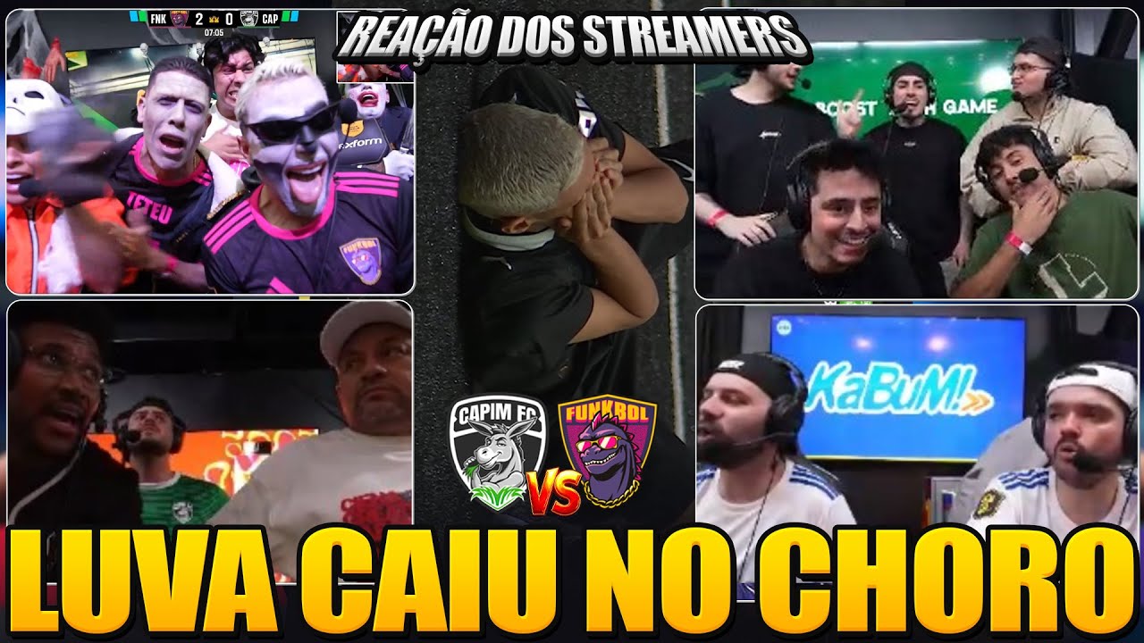 REAÇÃO dos STREAMERS ao FUNKBOL vs CAPIM FC! LUVA DE PEDREIRO CAIU NO CHORO APÓS PÊNALTI